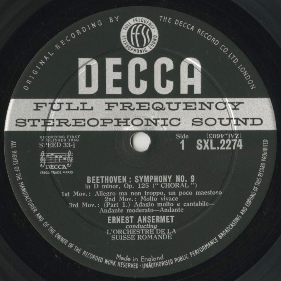 中古クラシックLPレコード＞ベートーヴェン：交響曲9番「合唱」/E 