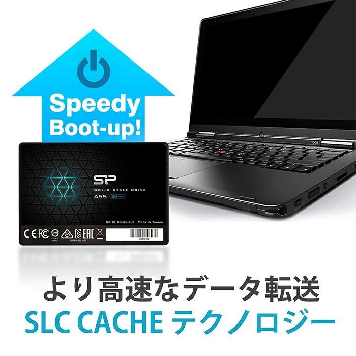 SSD 1TB 内蔵 シリコンパワー 1テラ 3D NAND採用 SATA3 6Gb/s 2.5インチ 7mm 大容量 耐久性 A55シリーズSSD データ転送 高速 耐衝撃 ssd内蔵 SP001TBSS3A55S25｜silicon-powerplus｜03