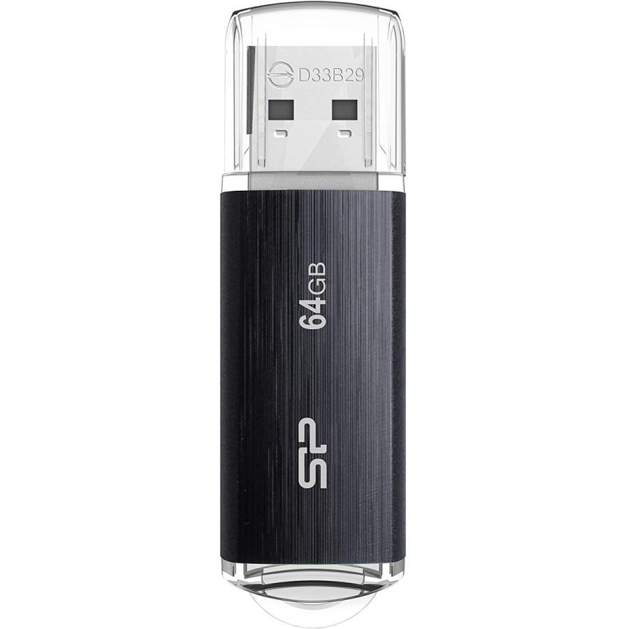 シリコンパワー usbメモリ 64gb USBメモリ 64GB USB3.1 & USB3.0 ヘアライン仕上げ Blaze B02 SP064GBUF3B02V1K Silicon Power シリコンパワー | Silicon Power