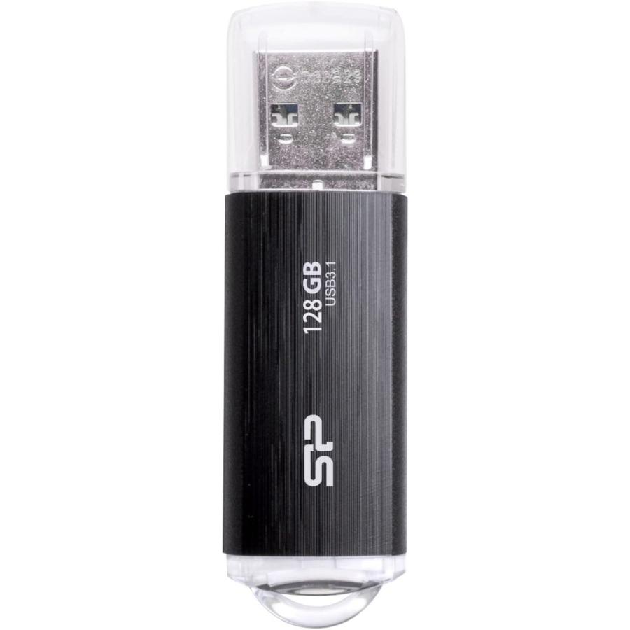 シリコンパワー USBメモリ 128GB USB3.1 & USB3.0 ヘアライン仕上げ Blaze B02 SP128GBUF3B02V1K｜silicon-powerplus
