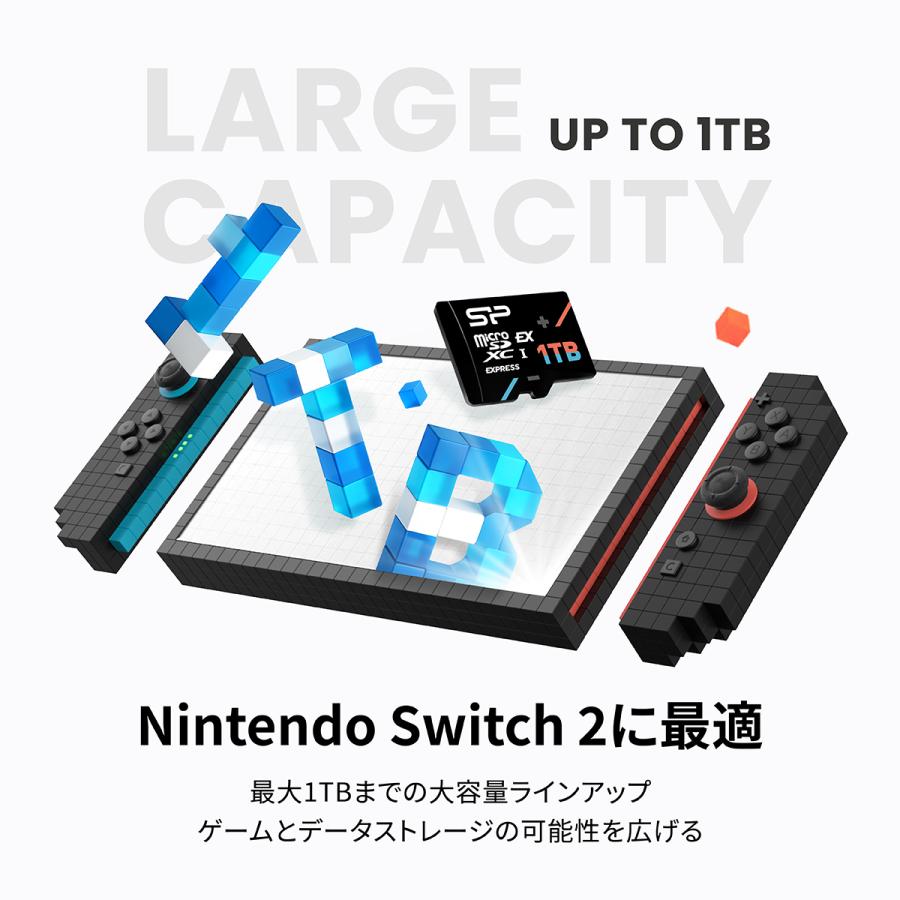 シリコンパワー microSDXC 512GB Expressカード【Nintendo Switch 2 対応・保証10年】microsd 最大読込880MB/s 書込700MB/s 4K動画 ゲーム SP512GBSTEI31V10_5