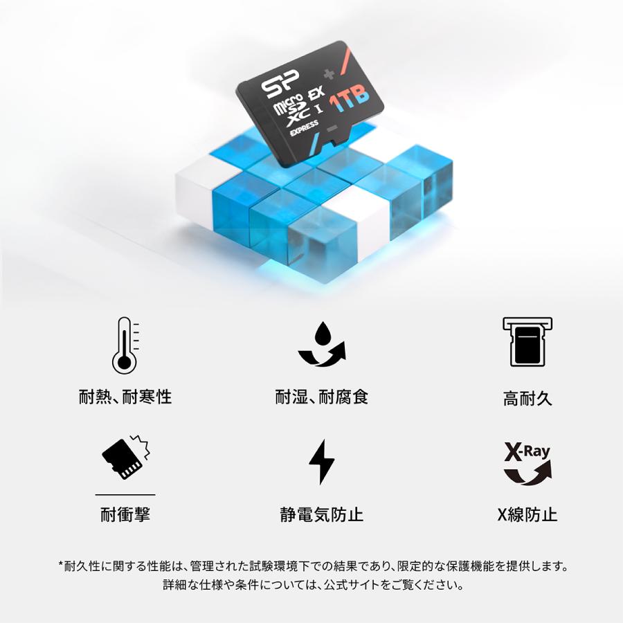 シリコンパワー microSDXC 512GB Expressカード【Nintendo Switch 2 対応・保証10年】microsd 最大読込880MB/s 書込700MB/s 4K動画 ゲーム SP512GBSTEI31V10_6