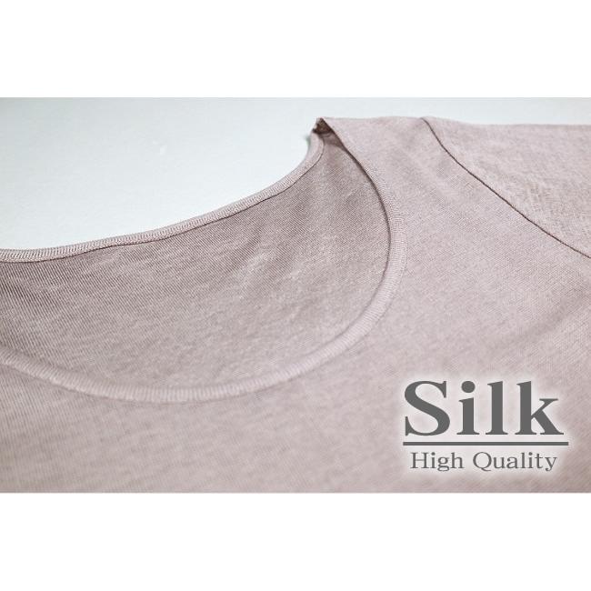 シルクインナーエアリー半袖 肌シルク100％外コットン100％ 冷え取り｜silk-health｜05