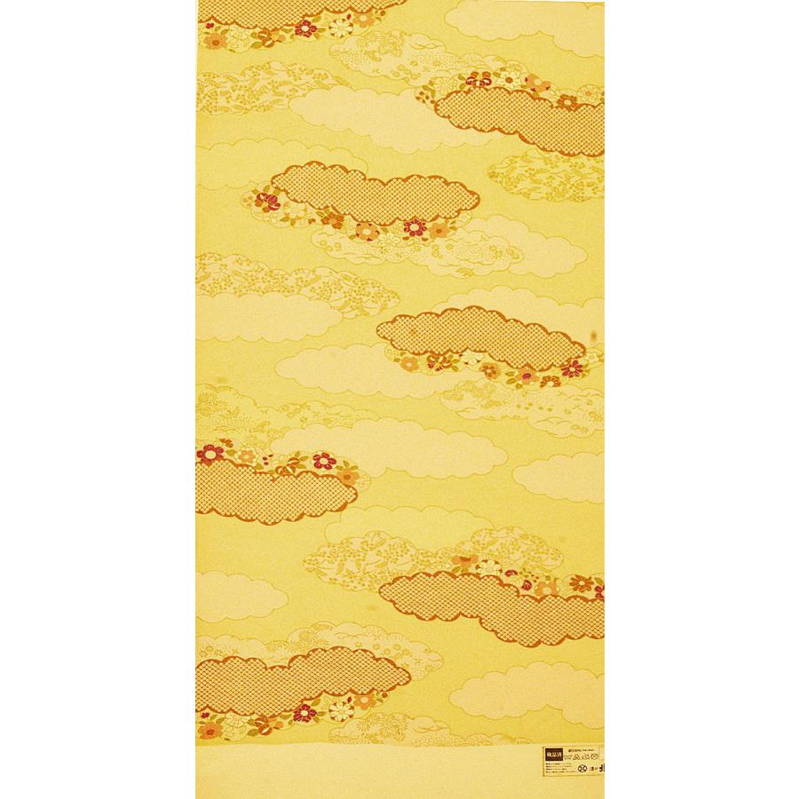 シルク 綸子 リンズ アイボリー系の地色に雲取り 疋田 小花文様 シルク 正絹 和柄 和風 友禅 衣装 生地 着物 はぎれ ハギレ Ye 374 シルク本舗 通販 Yahoo ショッピング