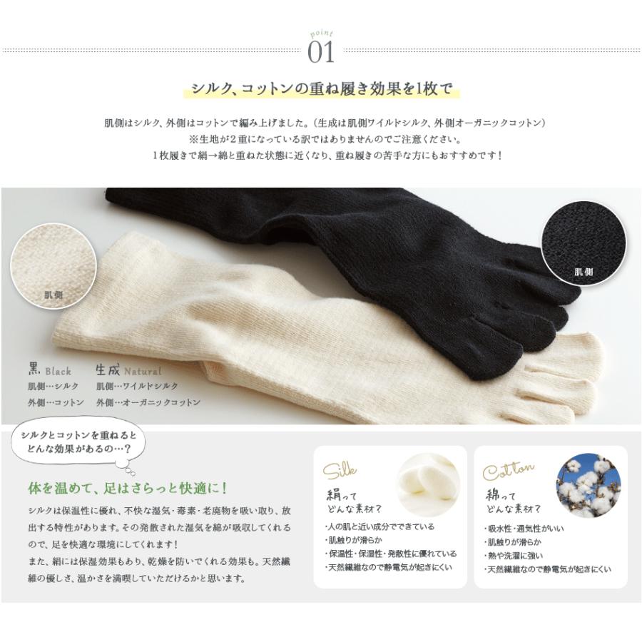 絹コットン 5本指フィット L 丈長 : シルクふぁみりぃ Yahoo!店 - 通販 