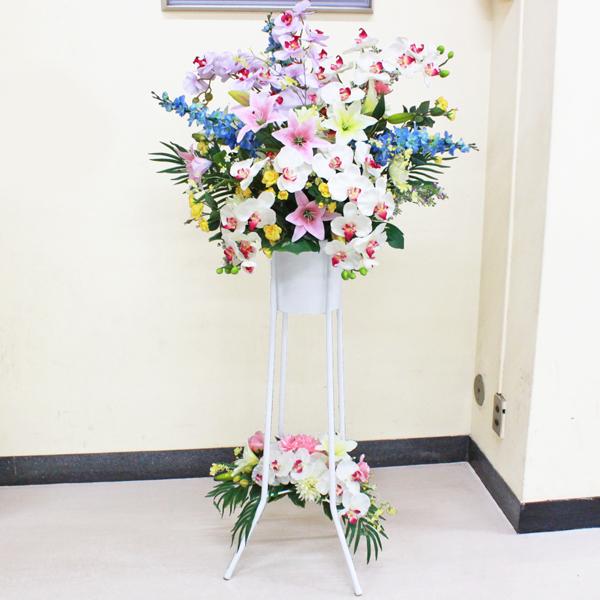 夢見鳥蘭とデルフィニウムの晴れ晴れしいな繰り合わせる 造花 照明ランプ付 ym2 CT触媒 sta 花、ガーデニング-造花、アートフラワー-スタンド花
