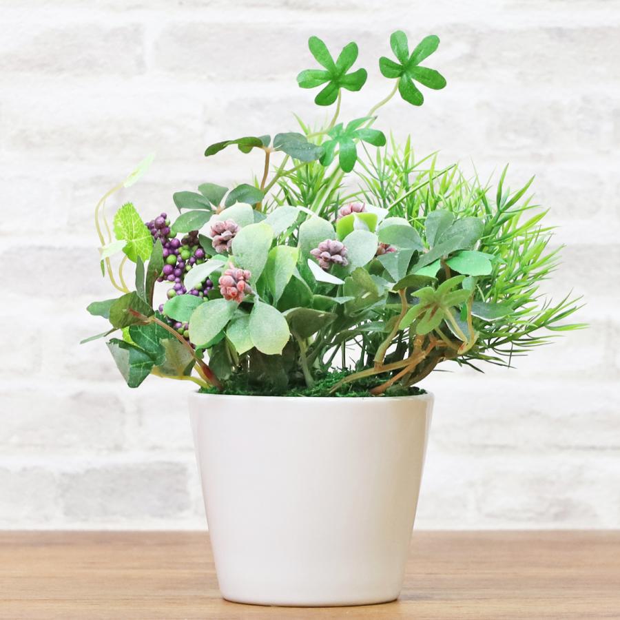 造花 観葉植物 シュガーバインとフラットグラスのプチガーデンアレンジ