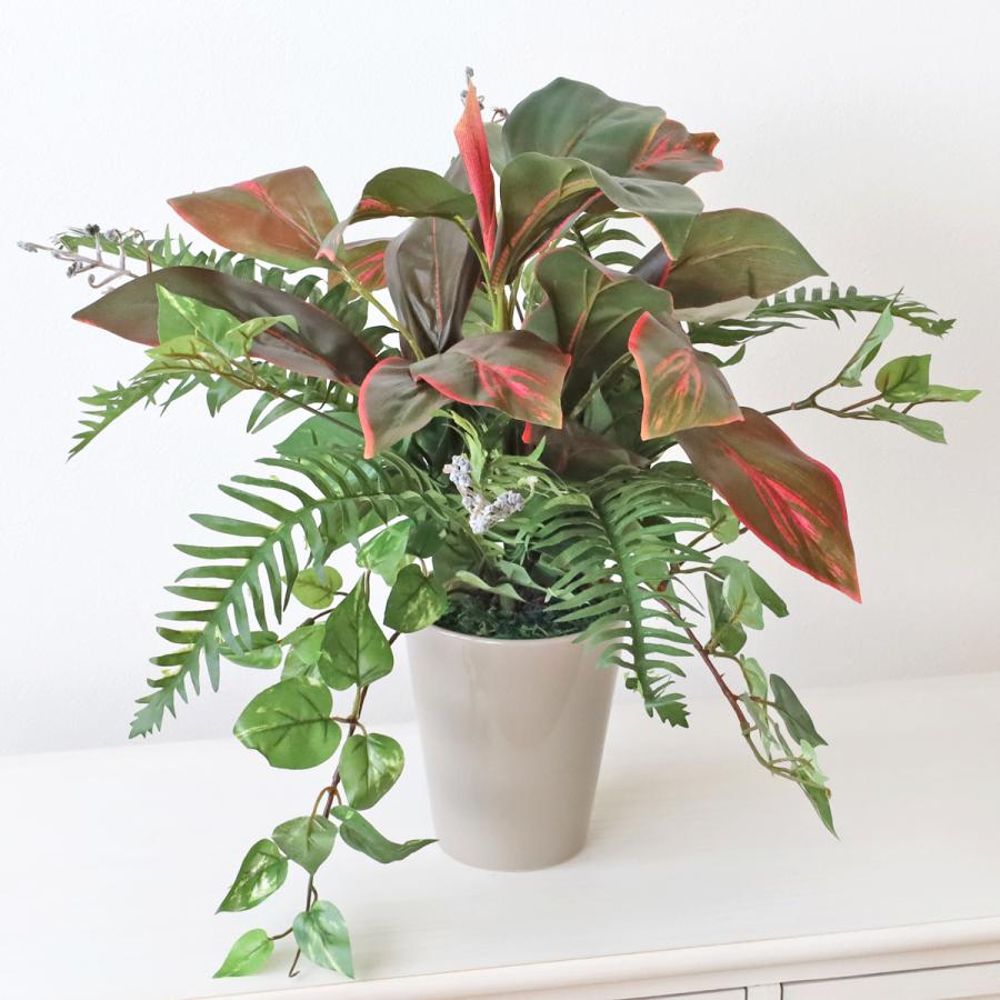 観葉植物 コルジリネとポトスアソートの鉢植 43cm LEB8158 CT触媒 人工