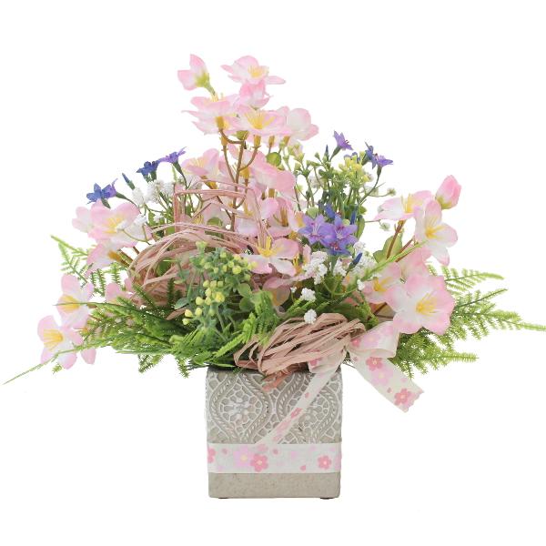 造花 桜とグリーンのアレンジ シルクフラワー CT触媒 光触媒 フラワー