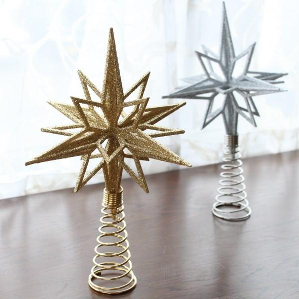 ツリートップ クリスマスツリー トップスター ゴールド・シルバー 24cm