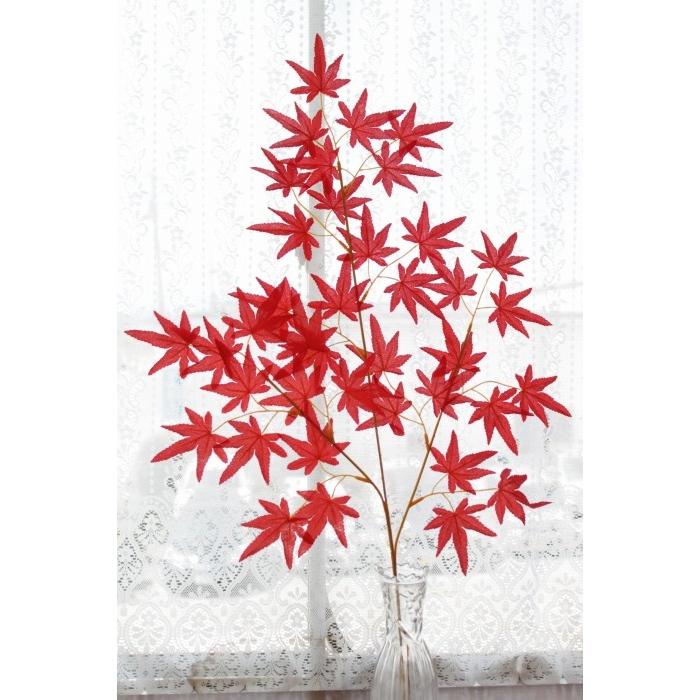 メイプルリーフブランチ もみじスプレー 74cm LES0679 造花 シルク