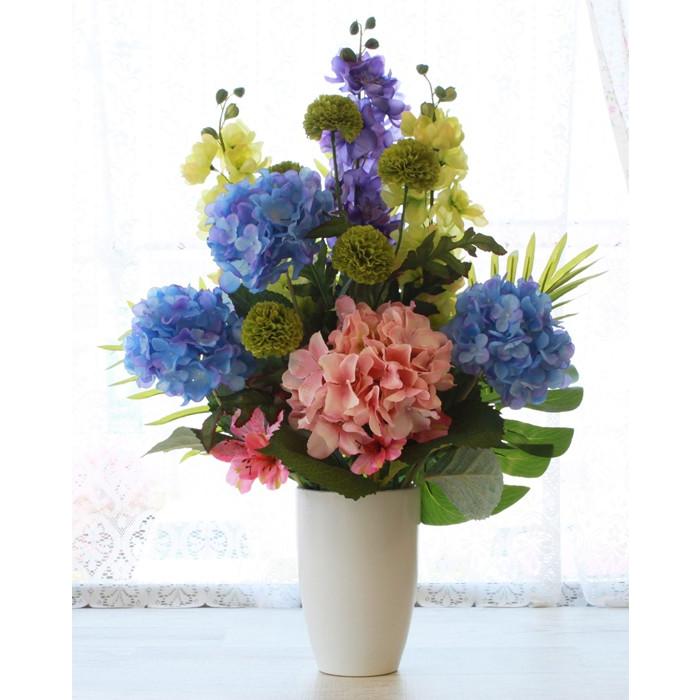 光触媒 人工観葉植物 紫陽花とデルフィニウム 【公式通販】