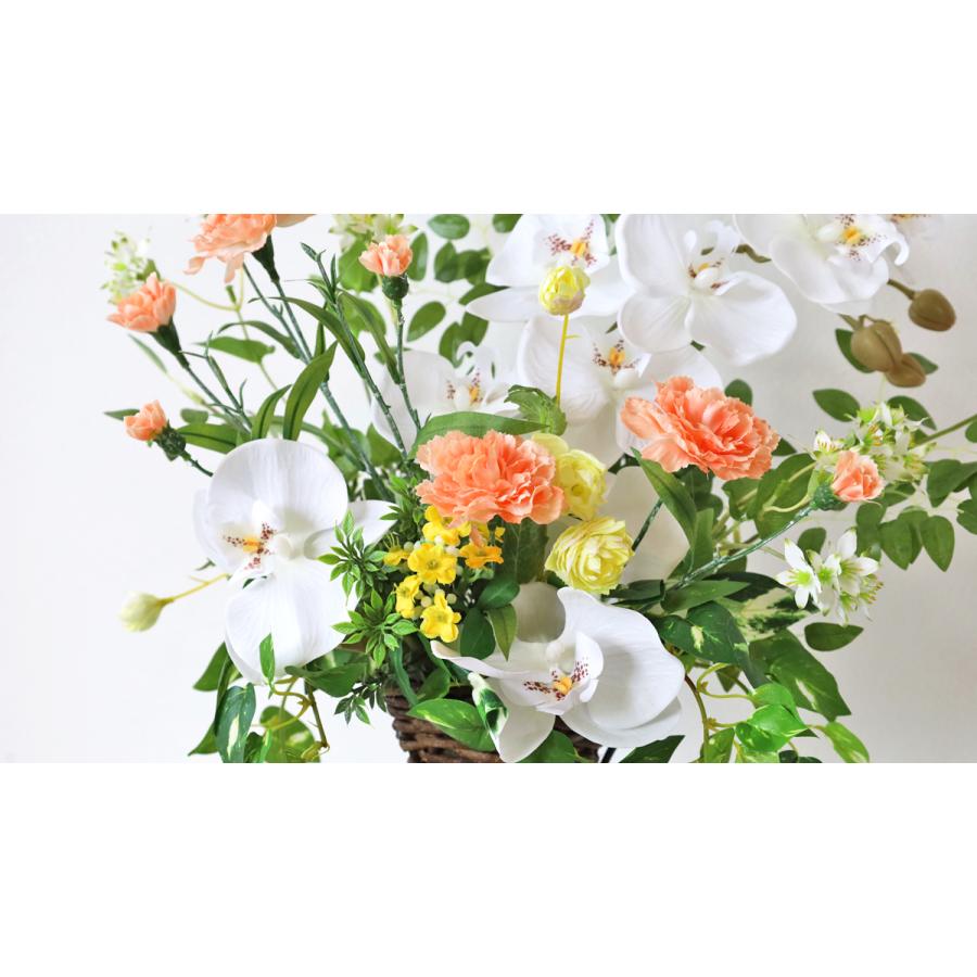 造花アレンジメント 花束 シルクフラワー 高さ約60㎝　花器32㎝ アレンジャーお任せ！仏様の花束一対 シルクフラワー CT触媒 お供え