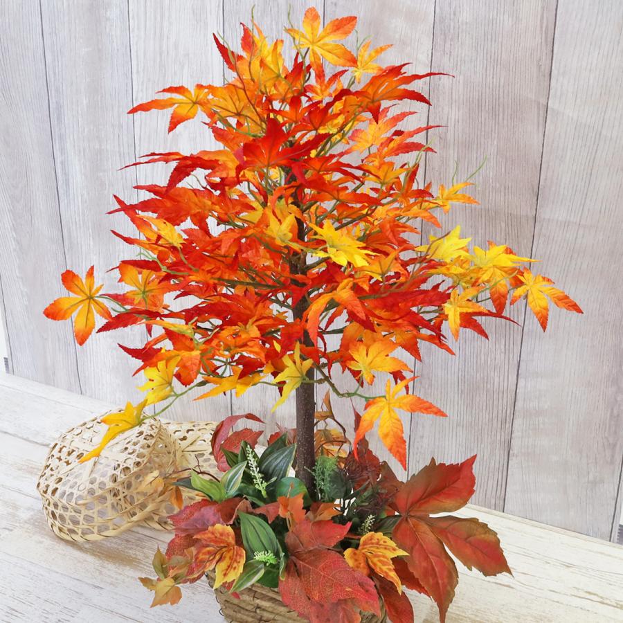 海外 観葉植物 造花 もみじの 鉢植え ディスプレイアレンジS65 紅葉 CT