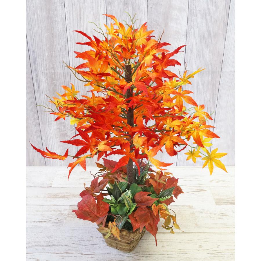 観葉植物 造花 もみじの 鉢植え ディスプレイアレンジS65 紅葉 CT触媒