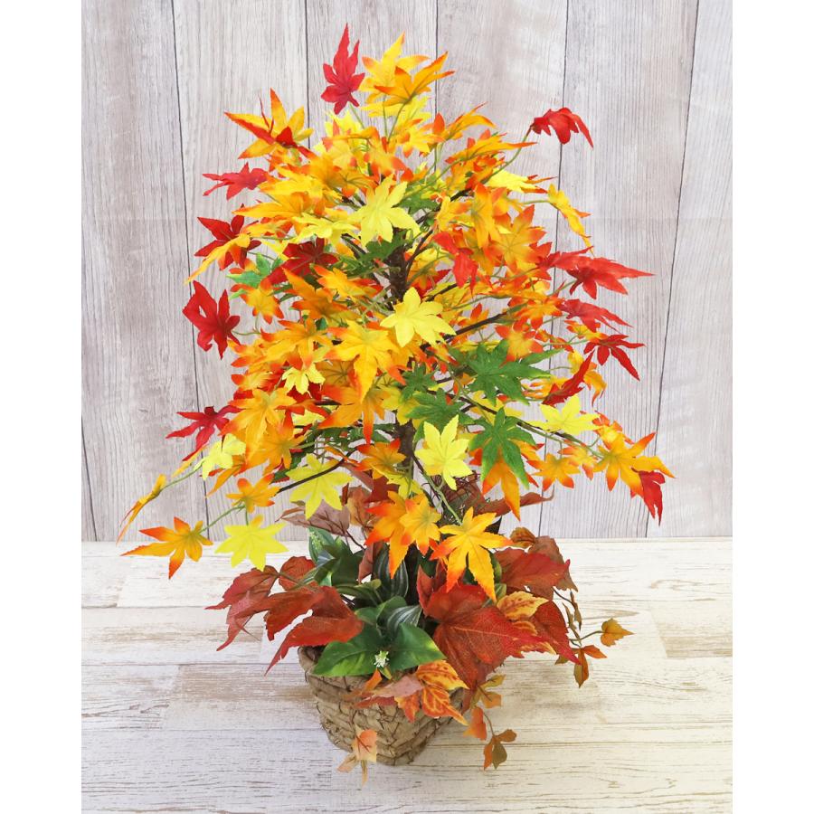 観葉植物 造花 もみじの 鉢植え ディスプレイアレンジS65 紅葉 CT触媒