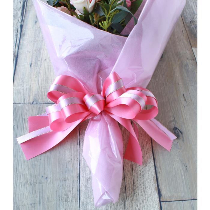 造花 ソフトピンクローズとユーカリの花束 シルクフラワー CT触媒