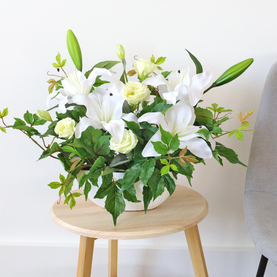 造花 カサブランカの豪華なアレンジ シルクフラワー CT触媒 インテリア 