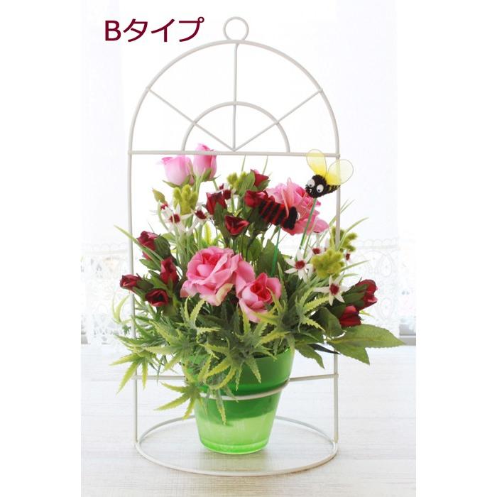 造花 鳥かごモチーフの春のアレンジ CT触媒 シルクフラワー インテリア