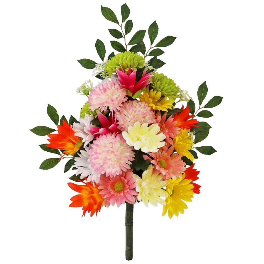 送料無料キャンペーン 造花 仏花 ジンジャーやマムの明るい大きな花束 一束 菊 Ct触媒 シルクフラワー お彼岸 お盆 お仏壇 お墓 花 お供え 法事 法要 Cisama Sc Gov Br