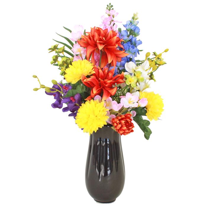 造花 仏花 ダリアとモカラの花束 一本(一束) 菊 CT触媒 シルク
