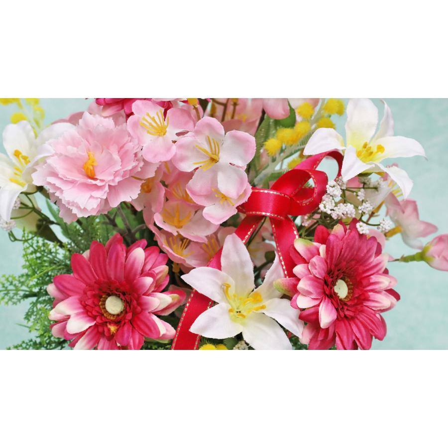 造花 桜とガーベラのアレンジ シルクフラワー CT触媒 インテリア