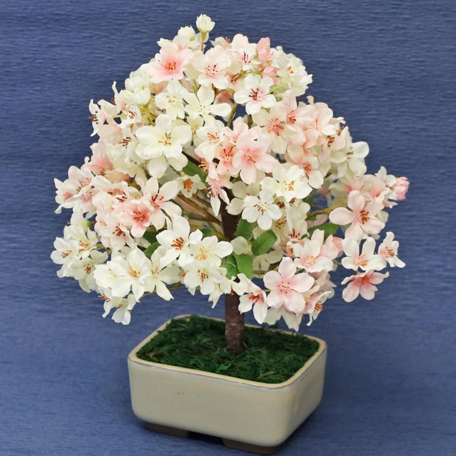 造花 山王桜の盆栽仕立てアレンジ シルクフラワー さくら CT触媒