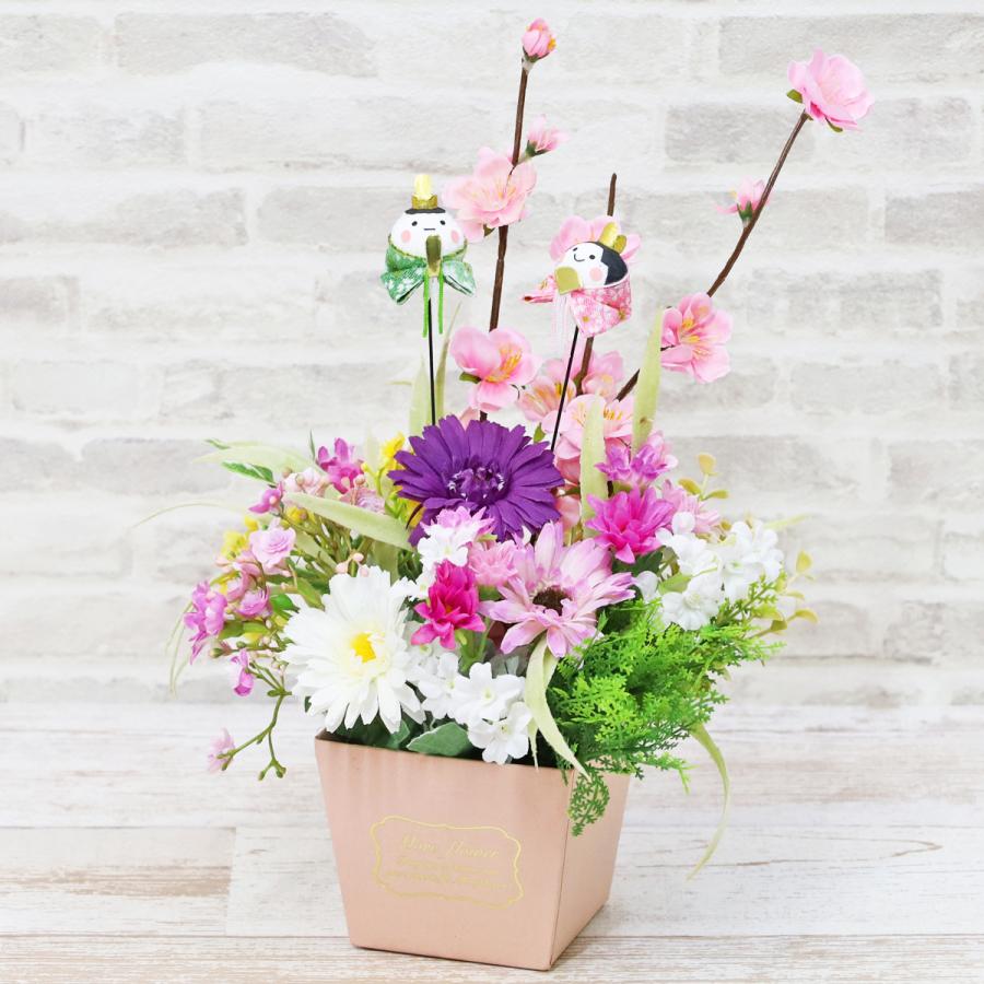 造花 ももとミニガーベラのひなまつりアレンジ シルクフラワー CT触媒