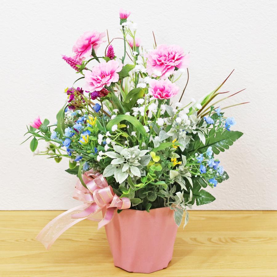 ギフト 造花 カーネーションとかすみ草のアレンジ 花 CT触媒