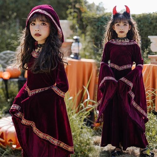ハロウイン ワンピース ドレス 子供 女の子 吸血鬼 悪魔 長袖 七五三 コスプレコスチューム 人気 ハロウィン仮装衣装 万聖節 パーティー服 Y50 5046 シルキロード 通販 Yahoo ショッピング