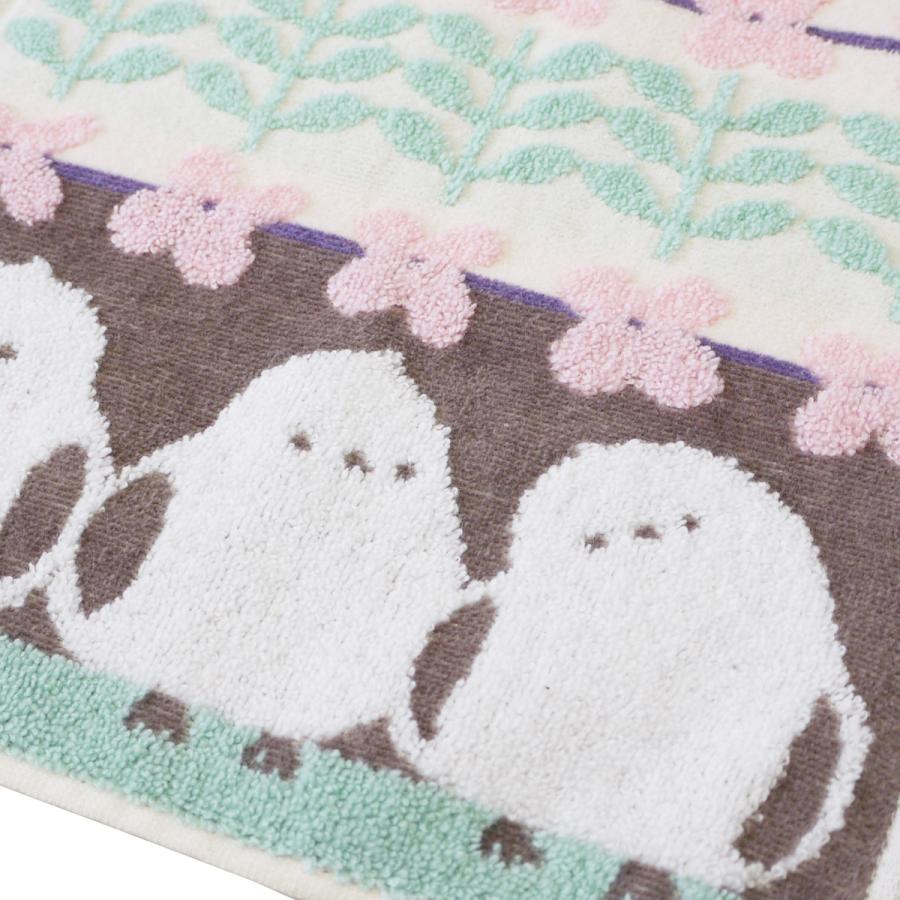 ハンカチ シマエナガ ミニタオル タオルハンカチ 小鳥 しまえなが