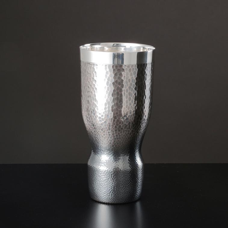 熱伝導率の良い純銀で冷えたビールが旨い純銀製ビアカップ アワーグラスラインT