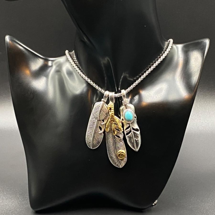 ネックレス フェザー シルバー アクセサリー メンズネックレス ネックレス フェザー シルバー アクセサリー メンズネックレス
