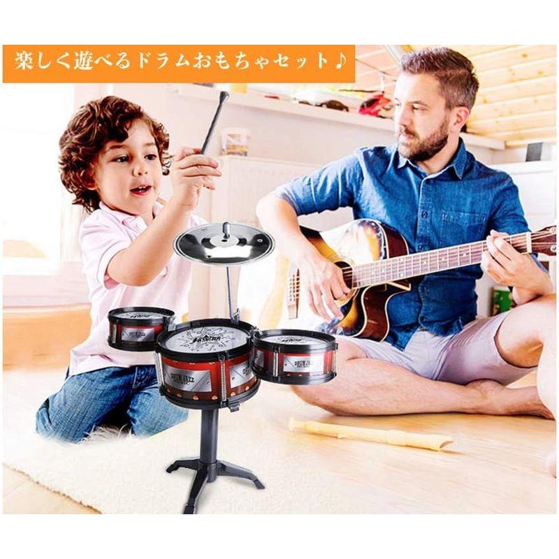 Toy Lob 子供用 ドラム セット キッズ バンドごっこ 太鼓 シンバル スティック セット 楽器 おもちゃ ドラマー 格好いい おしゃ｜silver-knight-mart｜08