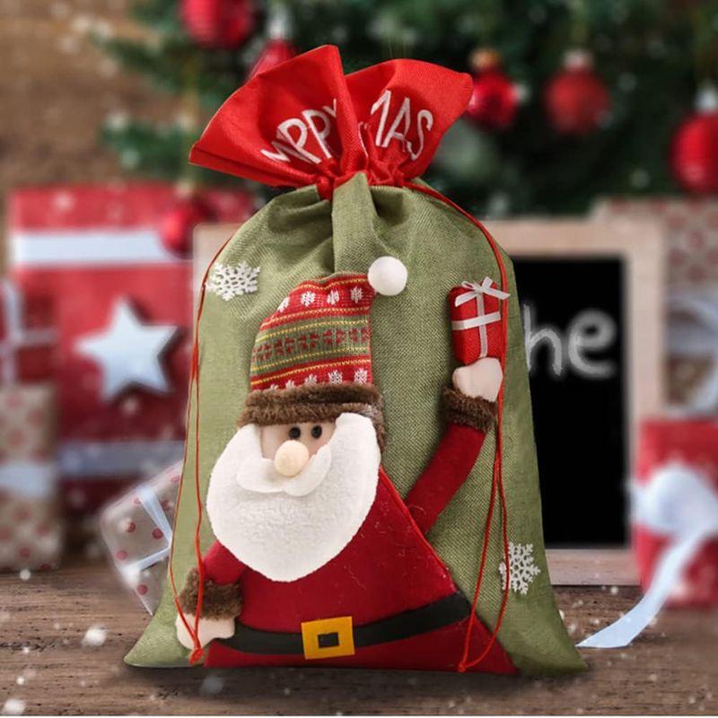 LIMSPACE クリスマス ラッピング 袋 サンタ帽付き クリスマス 靴下 プレゼント?大きいサイズ??サンタ帽子付き?サンタクロース 飾｜silver-knight-mart｜04