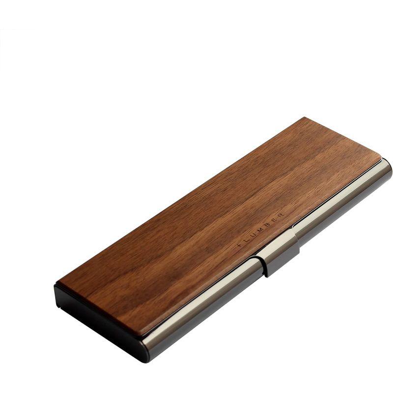 +LUMBER by Hacoa PEN CASE 重厚感のあるステンレス素材と銘木をあわせた木製ペンケース (Walnut)｜silver-knight-mart｜04