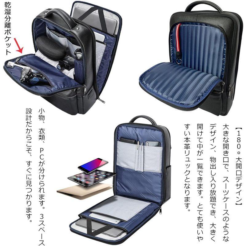 Ariga リュック メンズ 本革 牛革 17インチPC収納 A4 レザー 大 Ariga リュック メンズ 本革 牛革 17インチPC収納 A4 レザー 大