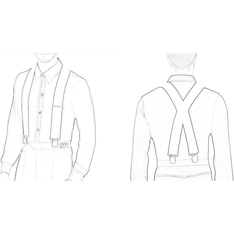 wuernine サスペンダー 50mm幅広 メンズ 作業用 大きいサイズ X型 フォーマル しっかりとホールド 調節可能 吊りバンド ビジ｜silver-knight-mart｜08