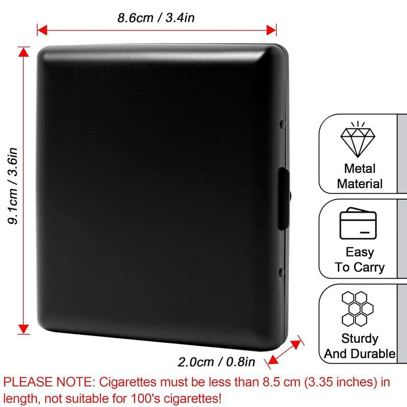 ファッションのシンプルな金属製のタバコケース - 85ミリメートル3.34インチキングサイズ18から20容量頑丈な両面バネクリップオープンポ｜silver-knight-mart｜08
