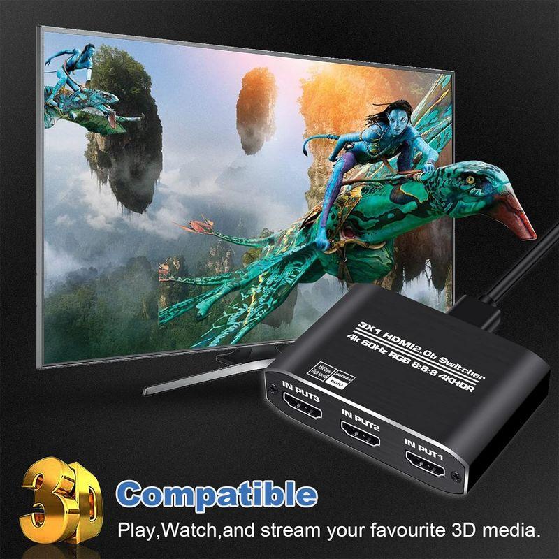 NEWCARE HDMI 切替器 4K 60HZ 自動/手動切替機能 HDMI Ver2.0b セレクター 3入力1出力 リモコン付き 3D｜silver-knight-mart｜05
