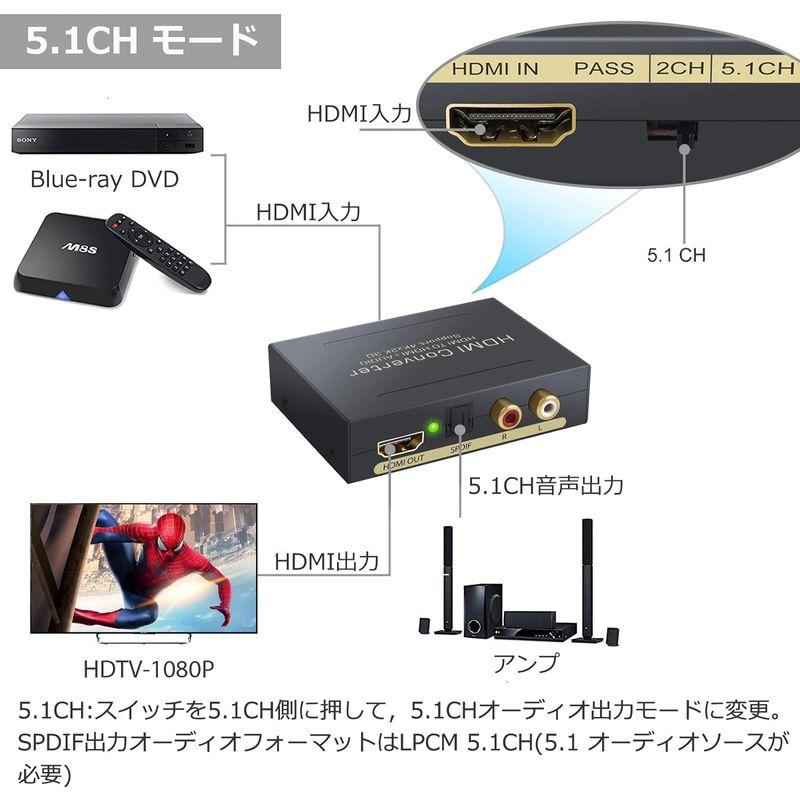 Proster HDMI音声分離器 4K@30hz SPDIF RCA 音声出力 オーディオ 分離器 PS3 PS4 XBox Blu-ra｜silver-knight-mart｜02