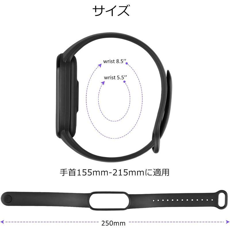 Vancle コンパチブル Xiaomi Mi Band 5 バンド/Mi Band 6 バンド 替えベルト 柔らかいシリコン製 交換ベルト｜silver-knight-mart｜04