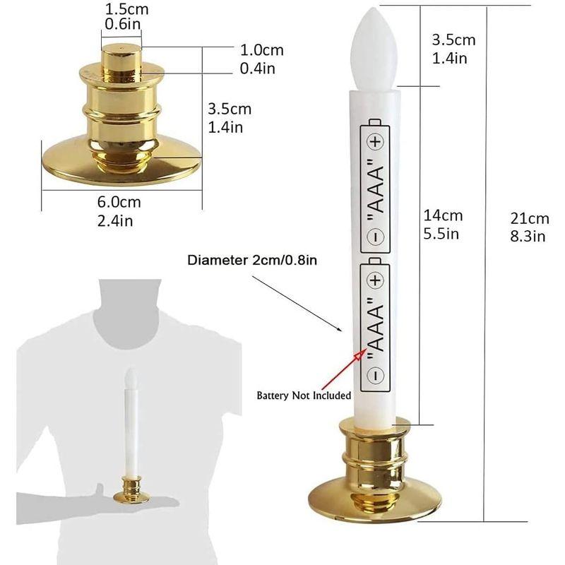 Yixintech LED ローソク 電池式 金の燭台付き 2点セット 電気ろうそく 蝋燭 仏壇用 ろーそく 自動消灯 タイマー 明るさ調整｜silver-knight-mart｜07