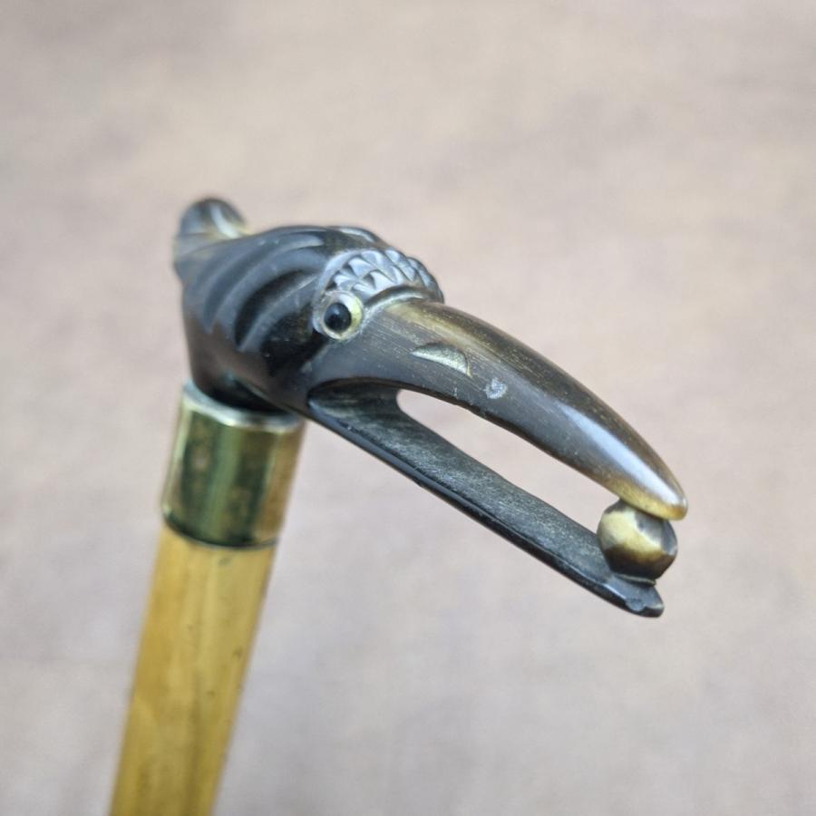 英国アンティーク ホーン鷺彫刻ハンドル ゴールドカラー 紳士用ステッキ 杖 89cm :158073591:SILVER-LUG - 通販 - Yahoo!ショッピング
