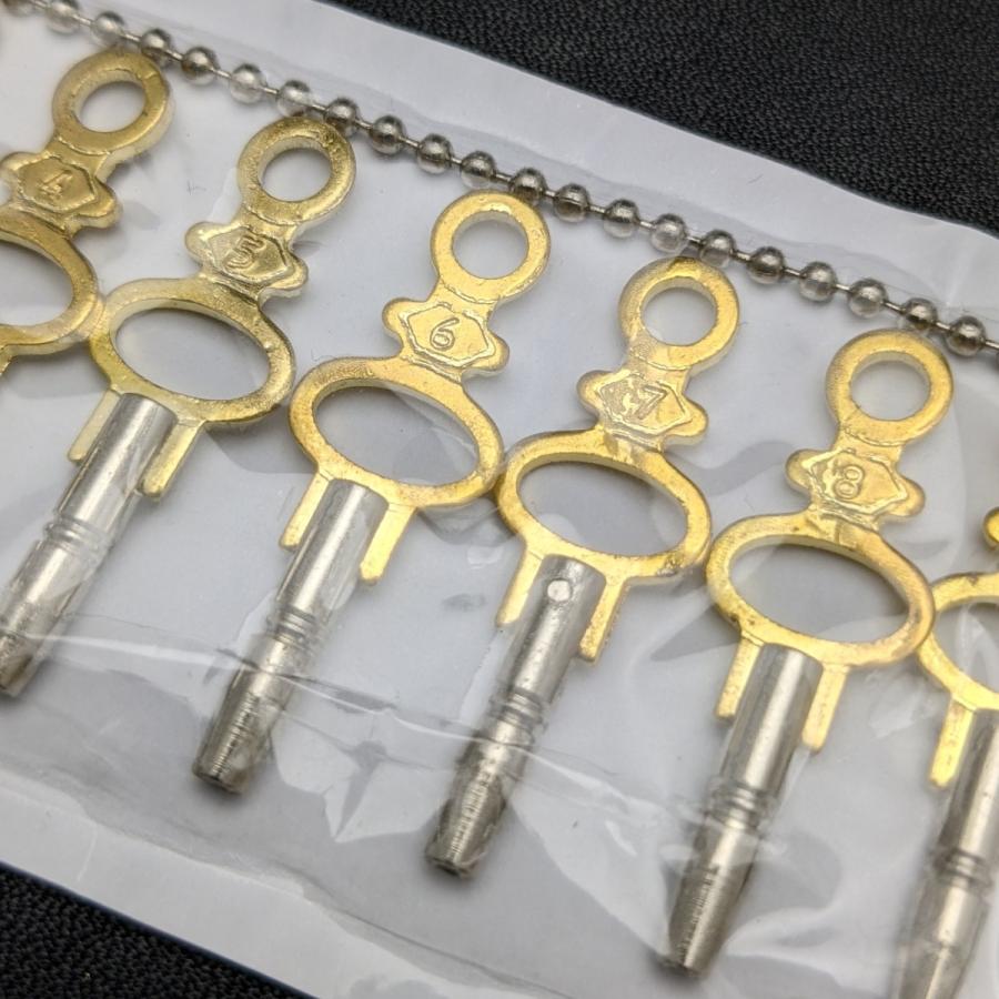 鍵巻き懐中時計用 キー14個セット 00-12サイズ : アンティーク 鍵巻き懐中時計用 キー14個セット 00-12サイズ : アンティーク