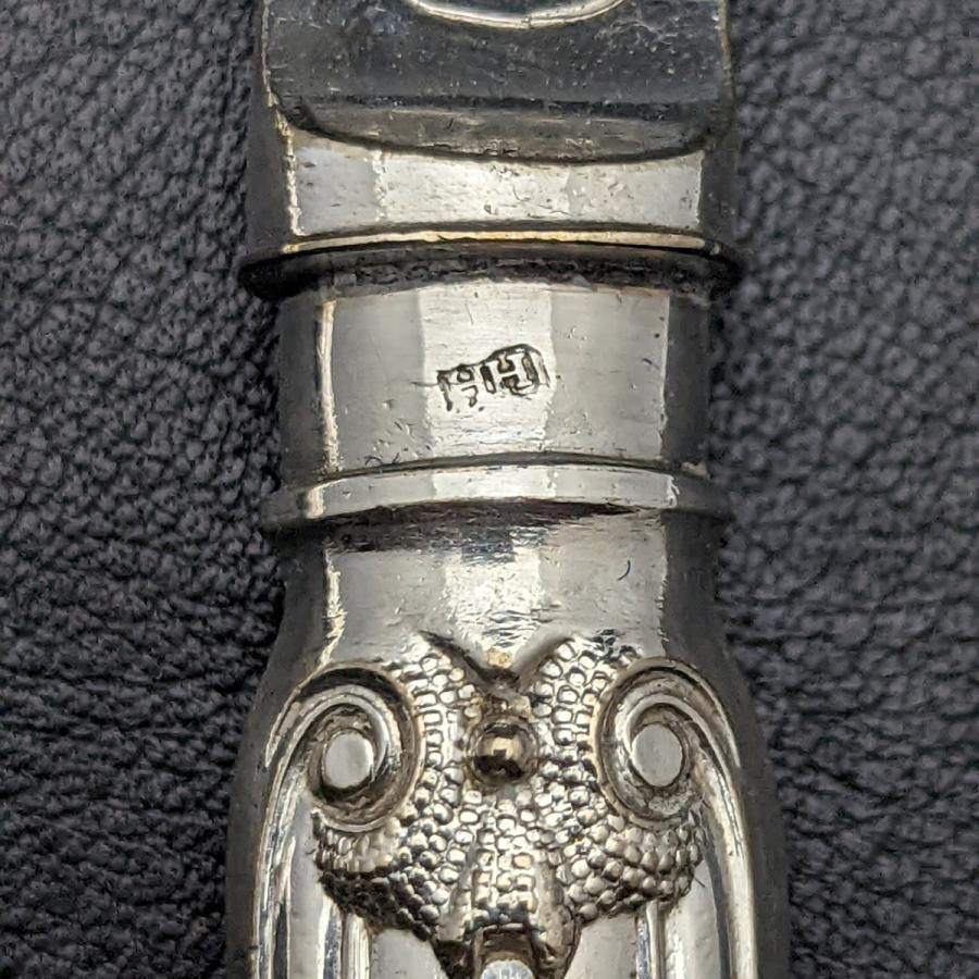 1850年頃 英国アンティーク シルバープレート ナイフx9セット Harrison Brothers & Howson 箱入り｜silver-lug｜08