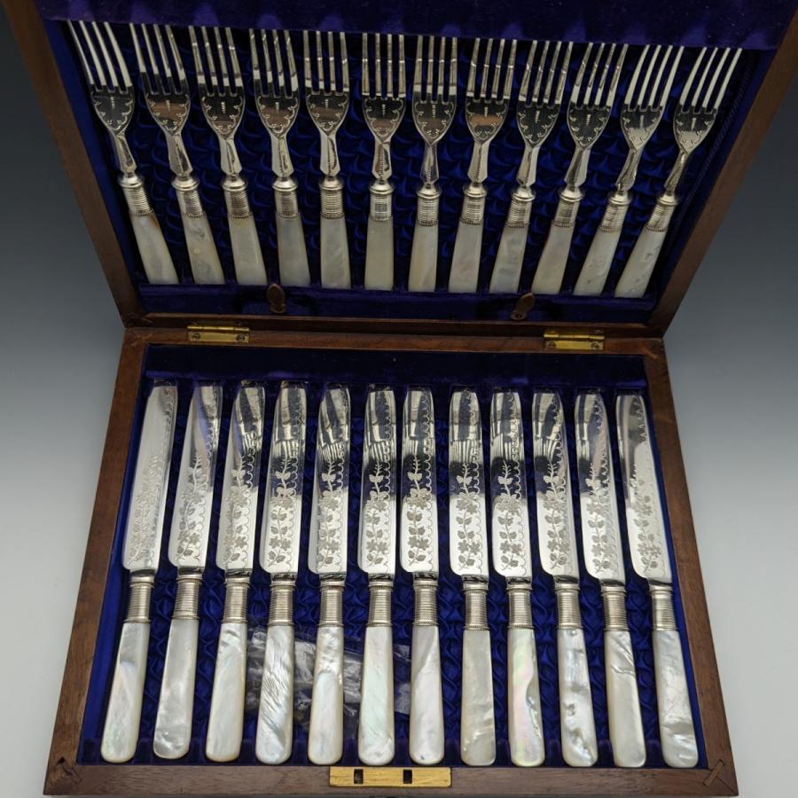 89％以上節約89％以上節約19世紀後半 英国 白蝶貝ハンドル ク