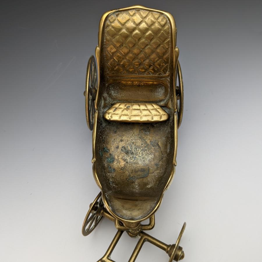 英国ヴィンテージ 真鍮製 馬と馬車 オブジェ 1075g