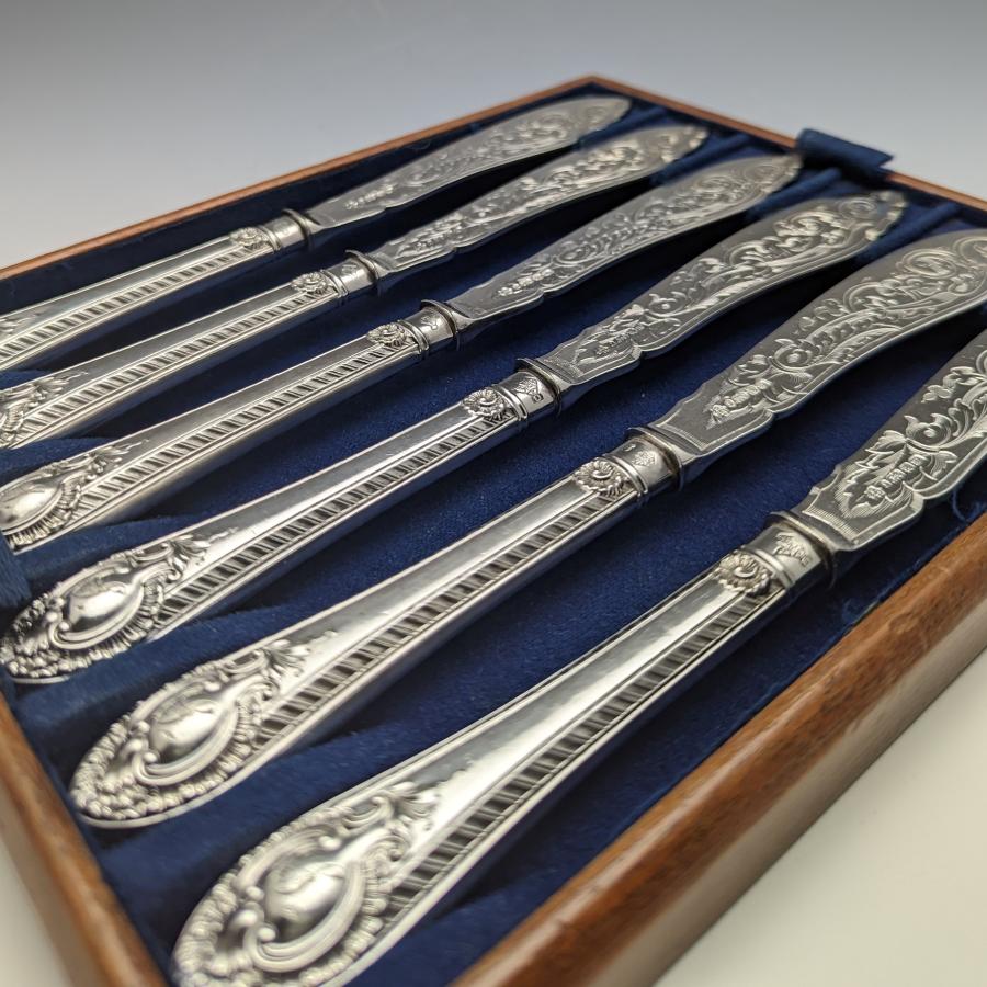 1860年 英国アンティーク シルバープレート製 フィッシュナイフ6 1860年 英国アンティーク シルバープレート製 フィッシュナイフ6