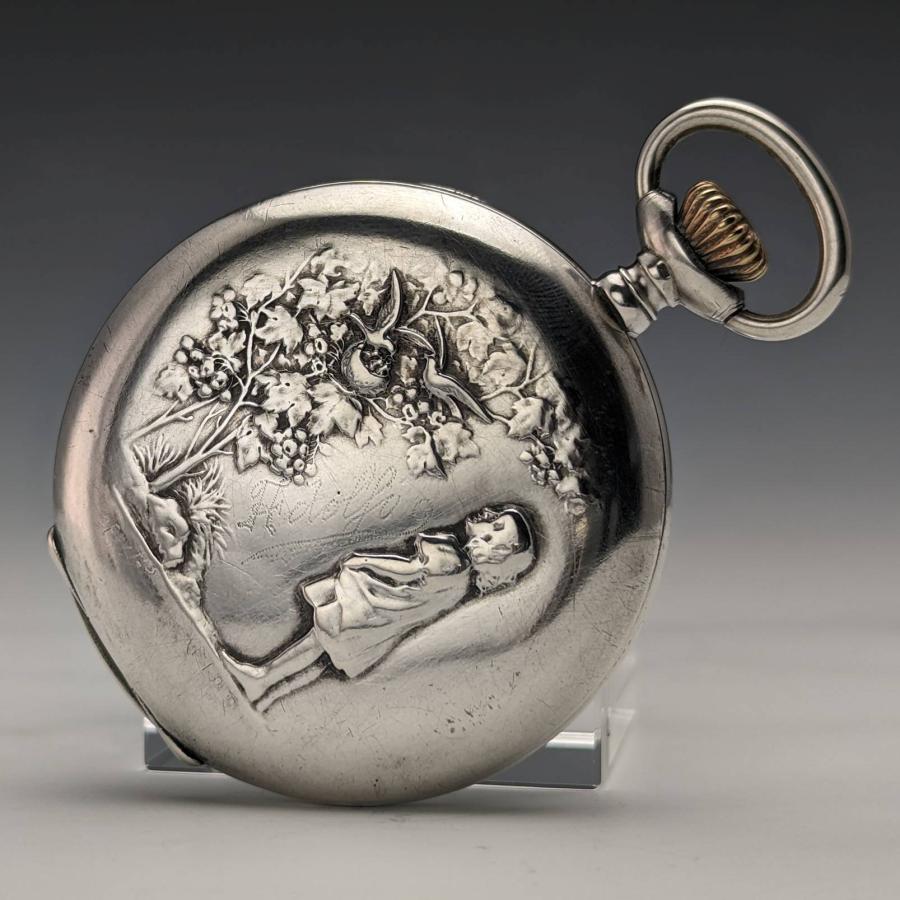 アンティーク スイスGLOBE 懐中時計 浮彫彫刻 銀側ハンターケース 動作良好 :173465883:SILVER-LUG - 通販